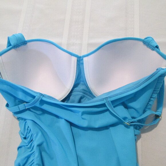 Bleu Rod Beattie Kore Shirred Bandeau Underwire One Piece Swimsuit NWT Sz 12 - Picture 9 of 12